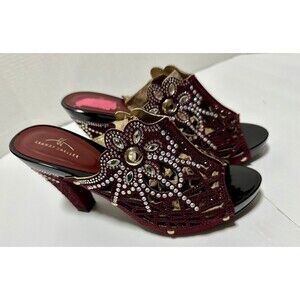 Grande Gaeller High Heel Rhinestone Burgandy Red Size 9